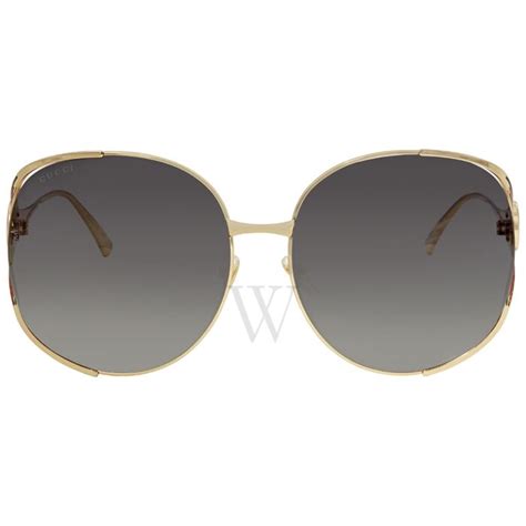 Gucci 63 mm Gold Sunglasses .